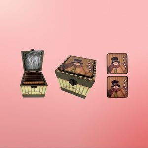 🆕 Snowman Coasters with Case